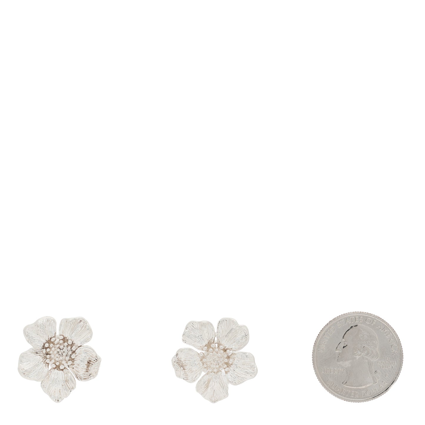 Sterling Silver Dogwood Blossom Flower Earrings