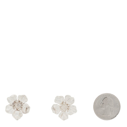 Tiffany Sterling Silver Dogwood Blossom Flower Earrings 2 of 4
