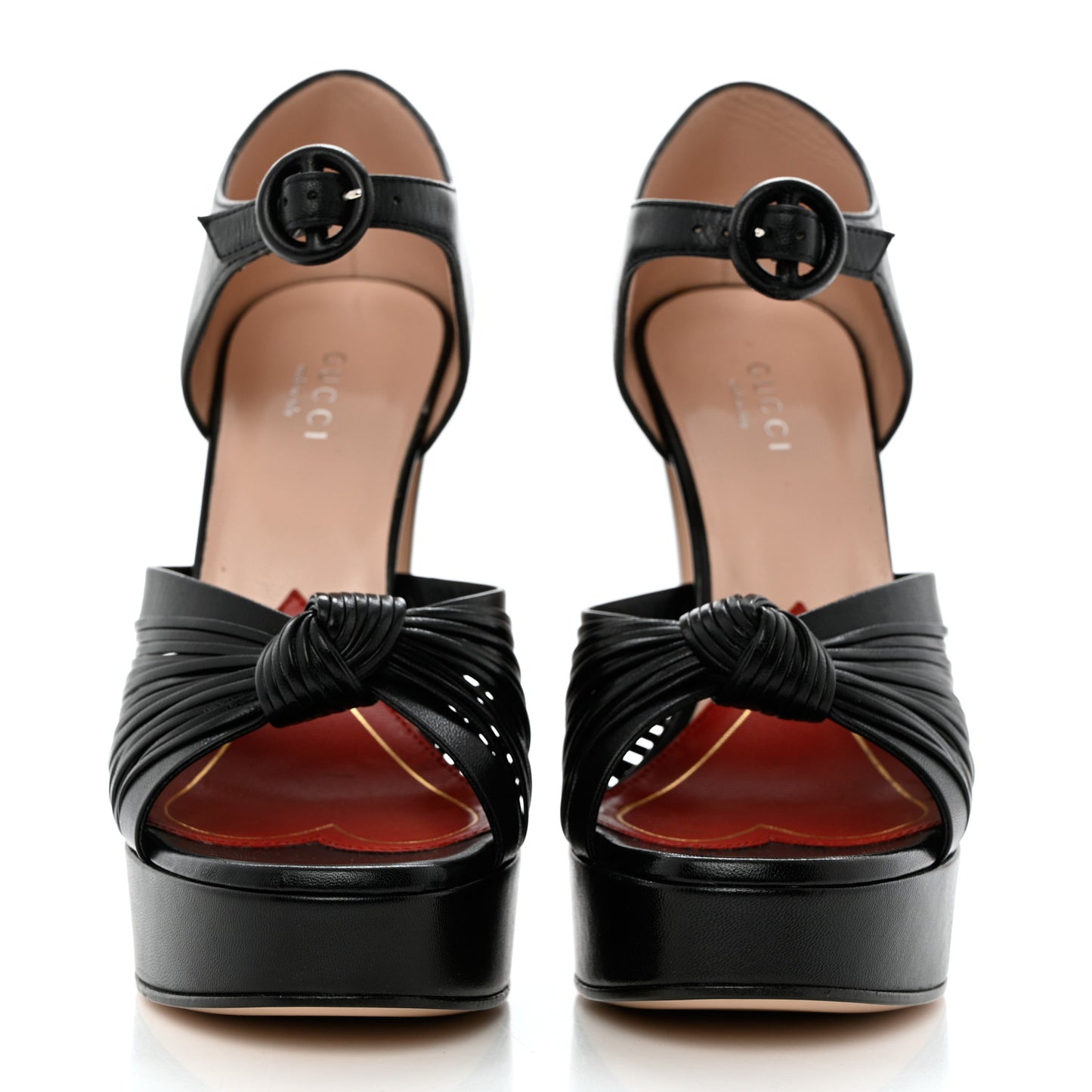 Nappa Crawford Knotted Strap Platform 36.5 Black