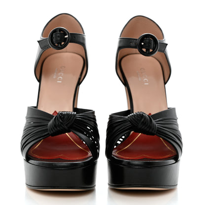 Gucci Nappa Crawford Knotted Strap Platform 36.5 Black 2 of 12
