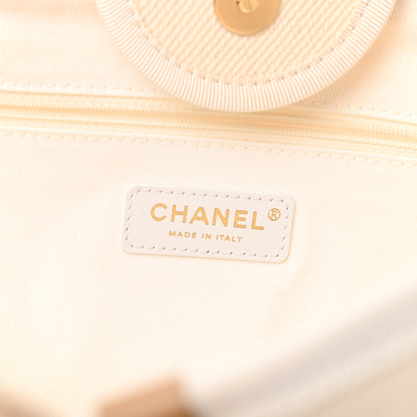 Canvas Pearl Medium Deauville Tote Ecru Beige