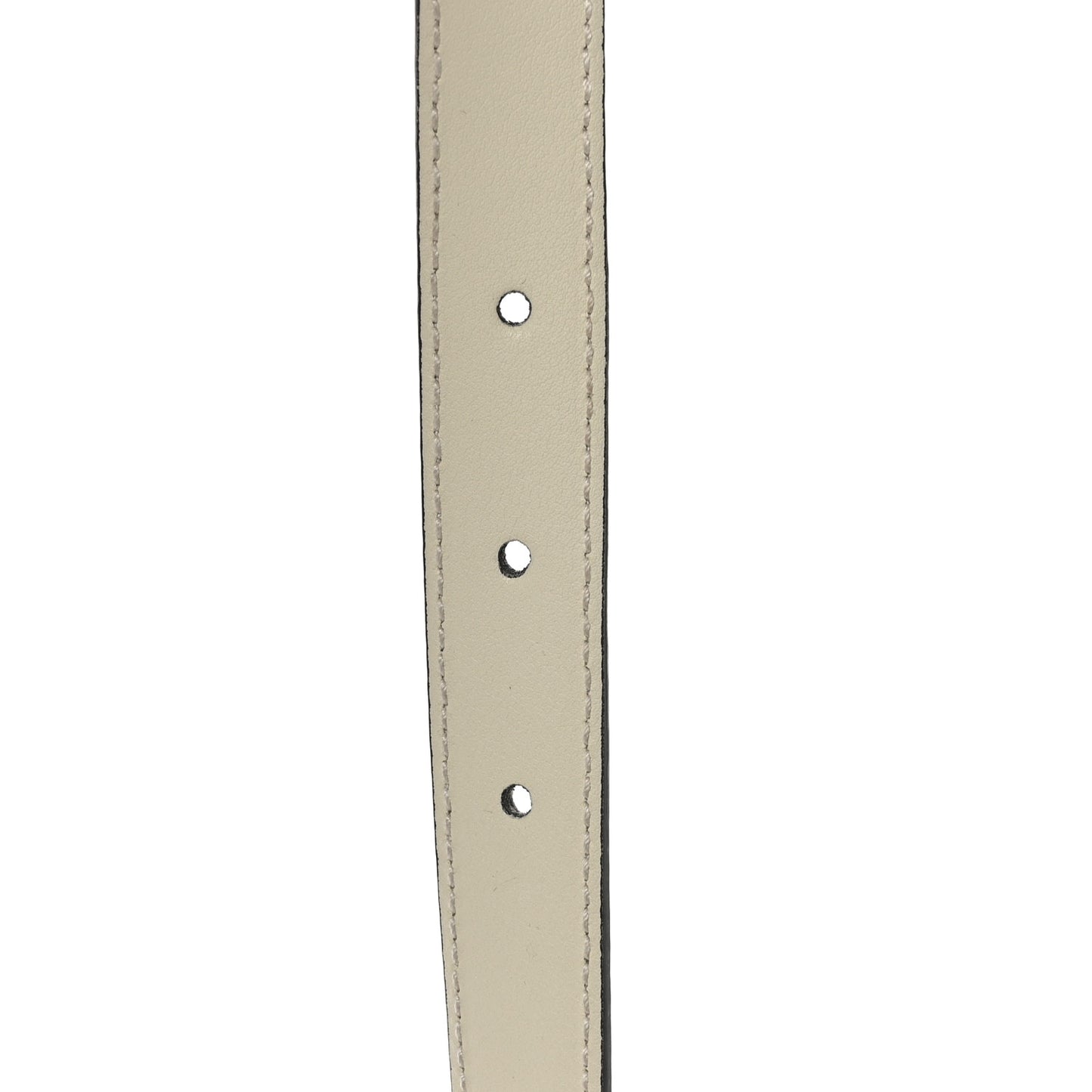 Plutone Calfskin Crystal Embellished Logo 20mm Belt 85 34 White