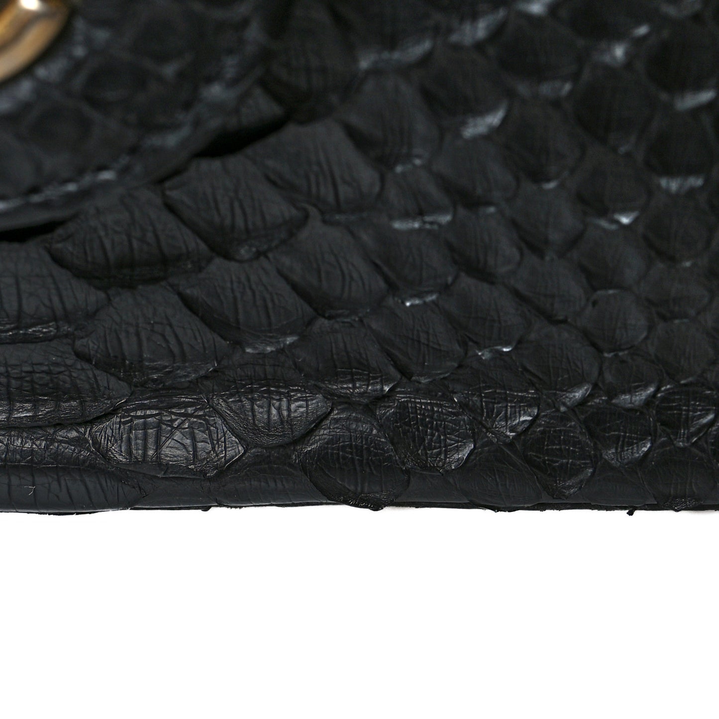 Snakeskin Jumbo Double Flap Black