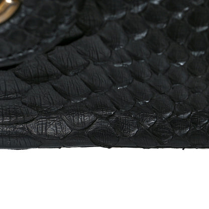 Chanel Snakeskin Jumbo Double Flap Black 12 of 14