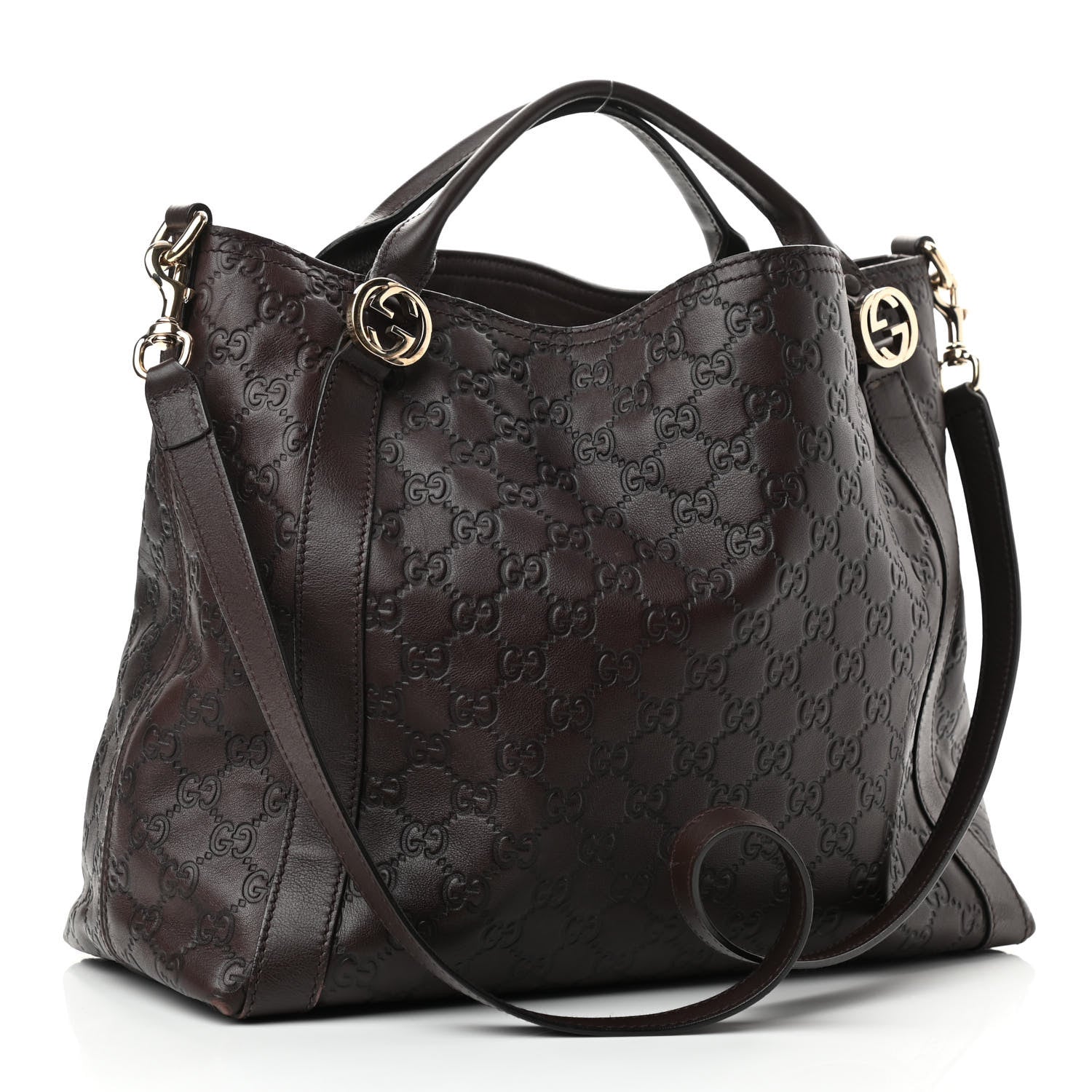 Gucci Guccissima Medium Miss GG Top Handle Bag Dark Brown 3 of 13