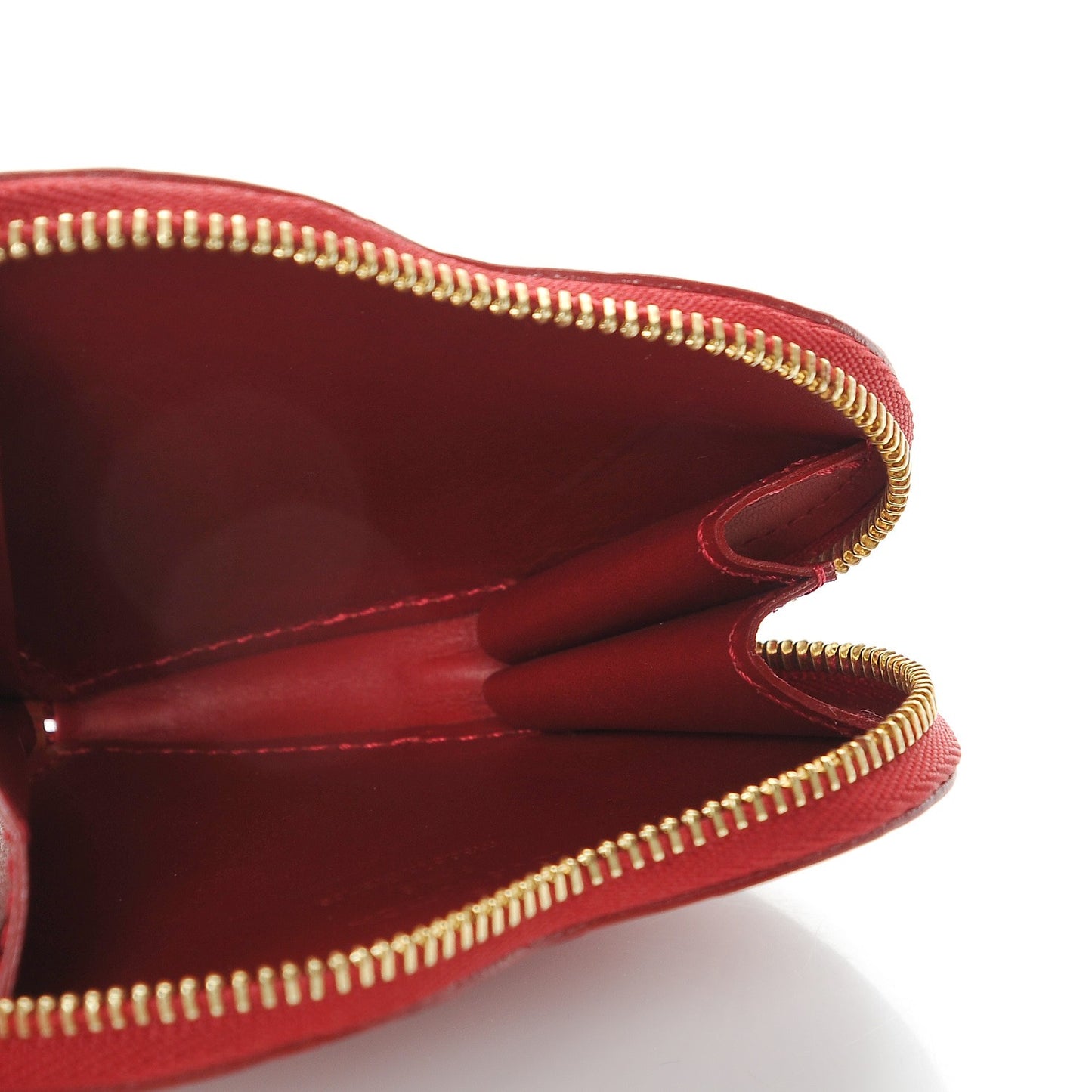 Vernis Rayures Coeur Heart Coin Purse Pomme D'Amour