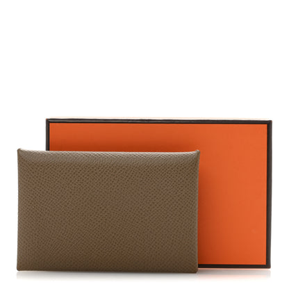 Hermes Epsom Calvi Card Case Etoupe 9 of 9
