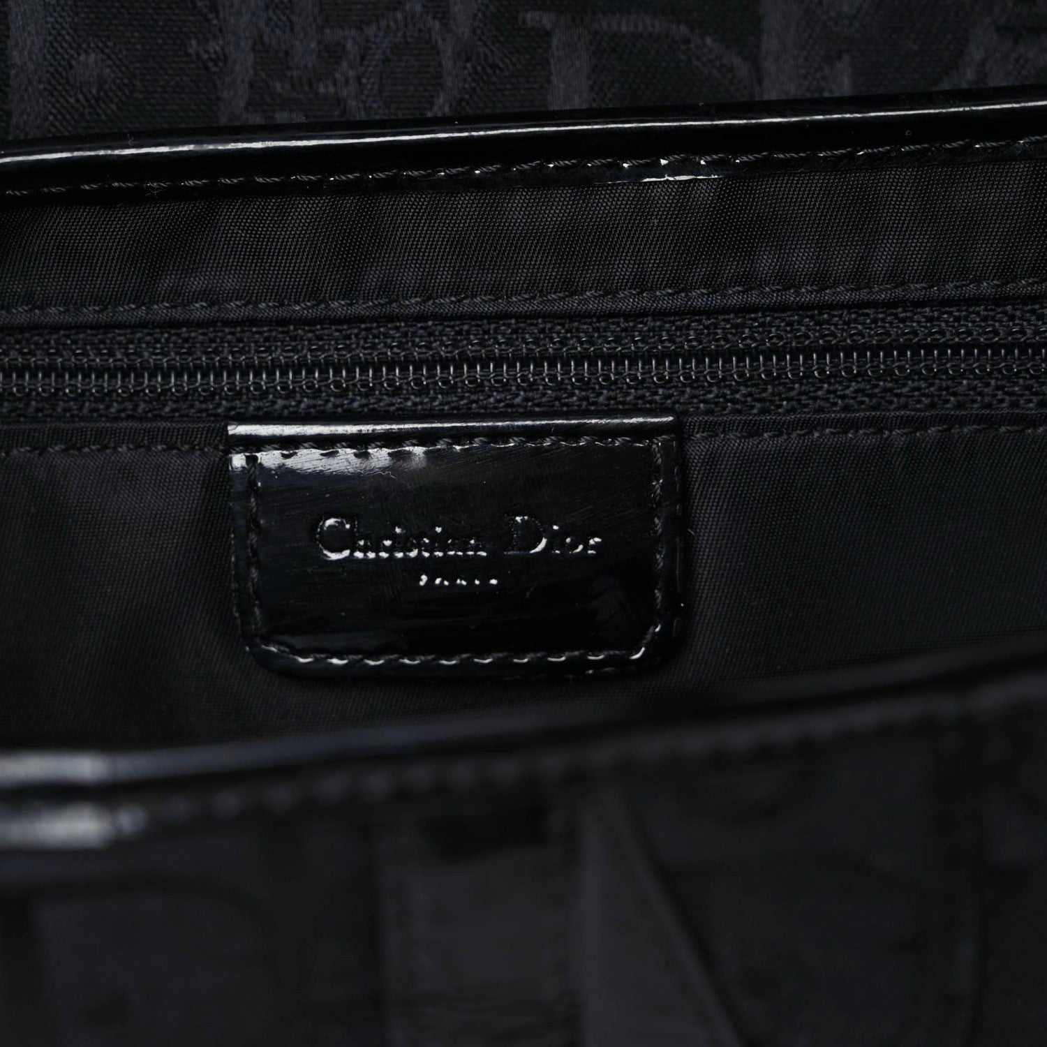 Christian Dior Monogram Saddle Bag Black 9 of 10