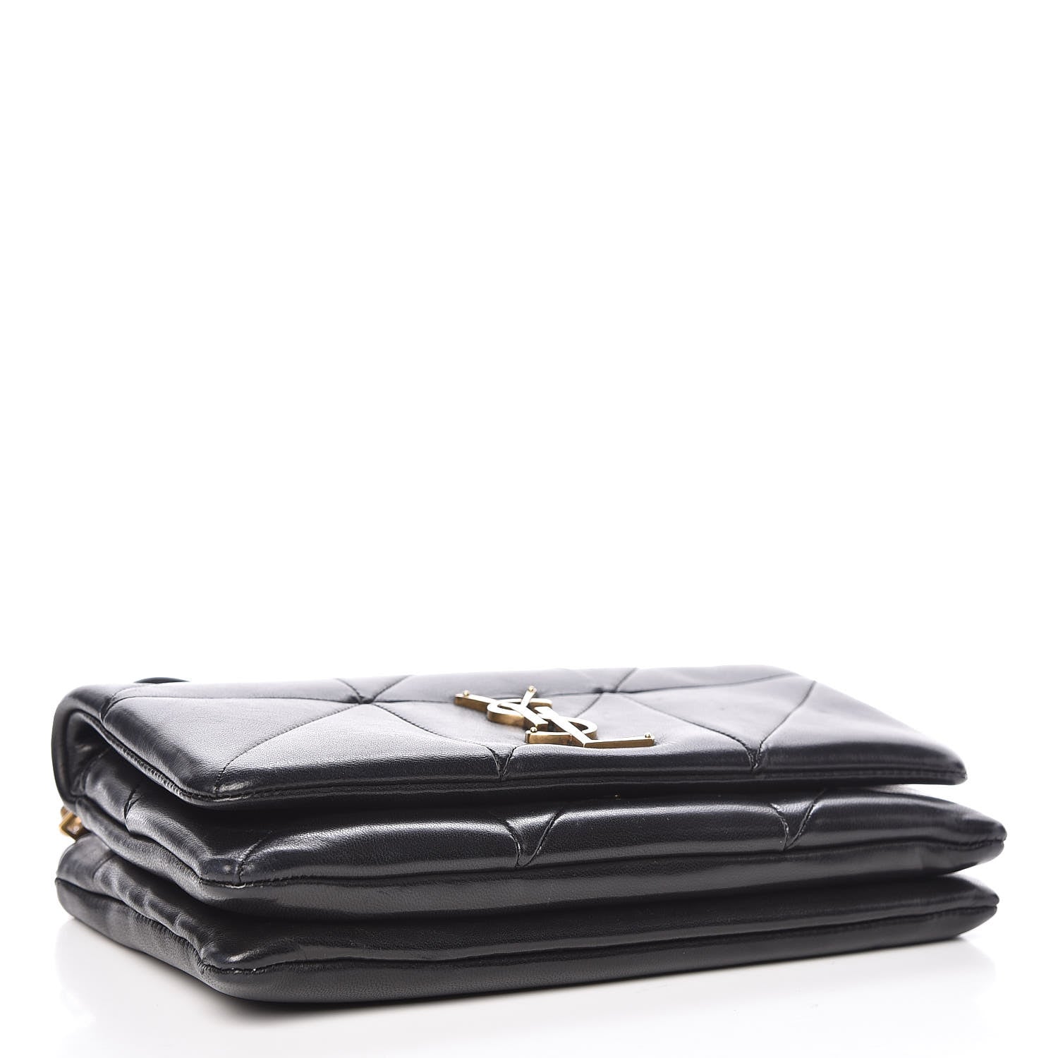 Saint Laurent Lambskin Patchwork Monogram Jamie Chain Wallet Black 4 of 11