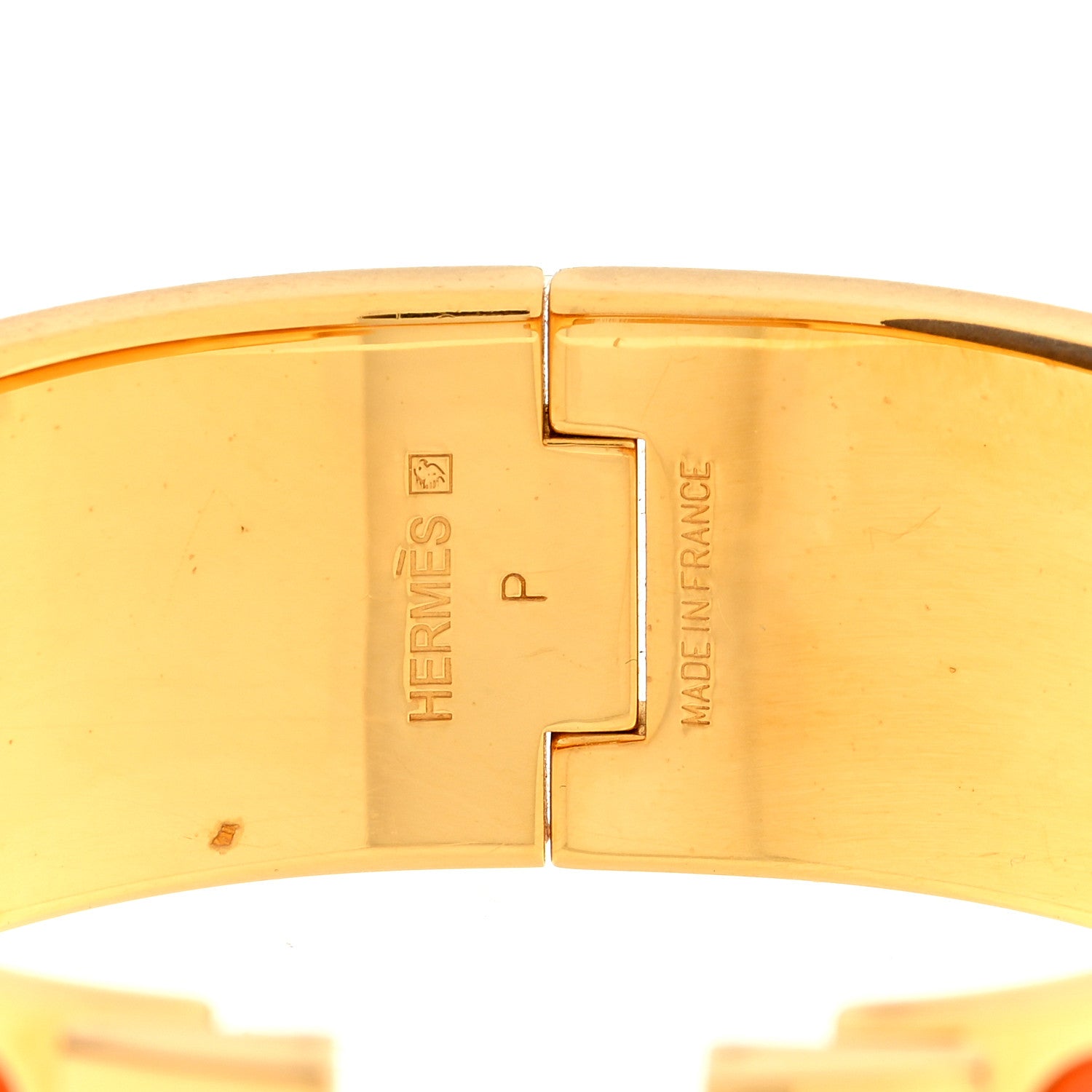 Hermes Enamel Wide Clic Clac H Bracelet GM Orange 3 of 4
