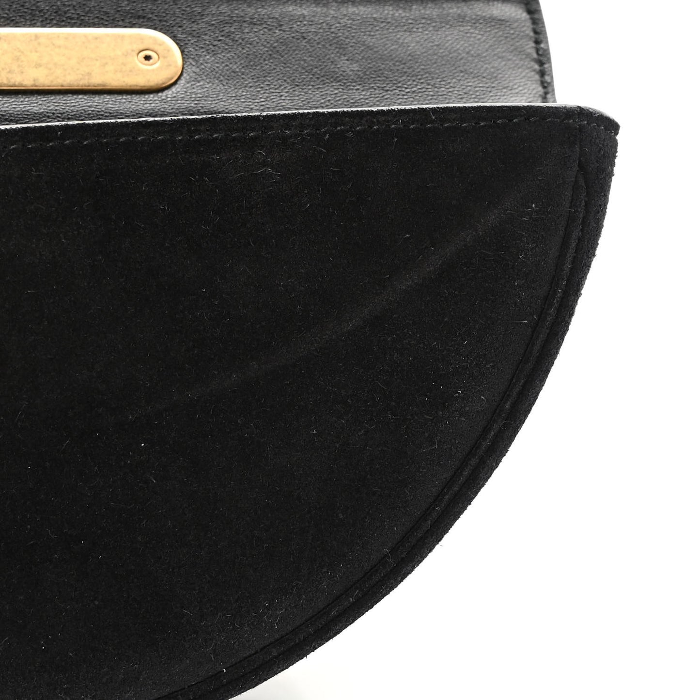 Suede Opera Clutch Bag Black