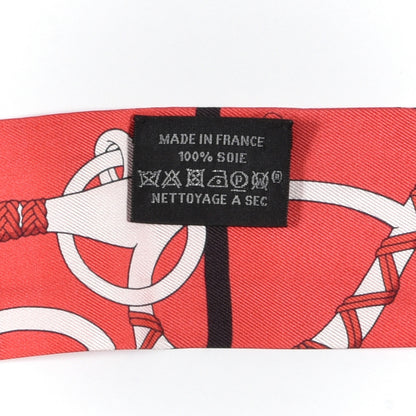 Hermes Silk Panoplie Equestre Twilly Rouge Creme Ebene 3 of 6