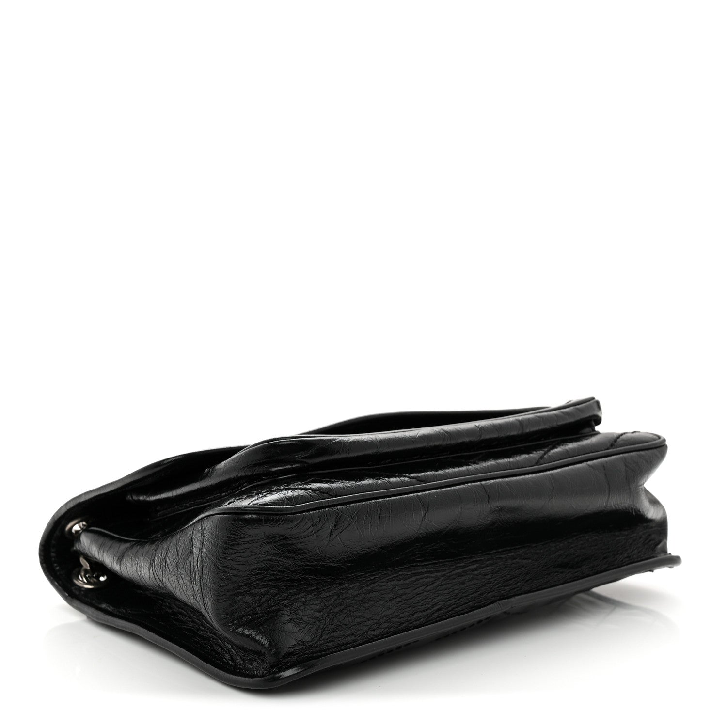 Saint Laurent Crinkled Calfskin Matelasse Monogram Medium Niki Chain Satchel Black Black 4 of 12