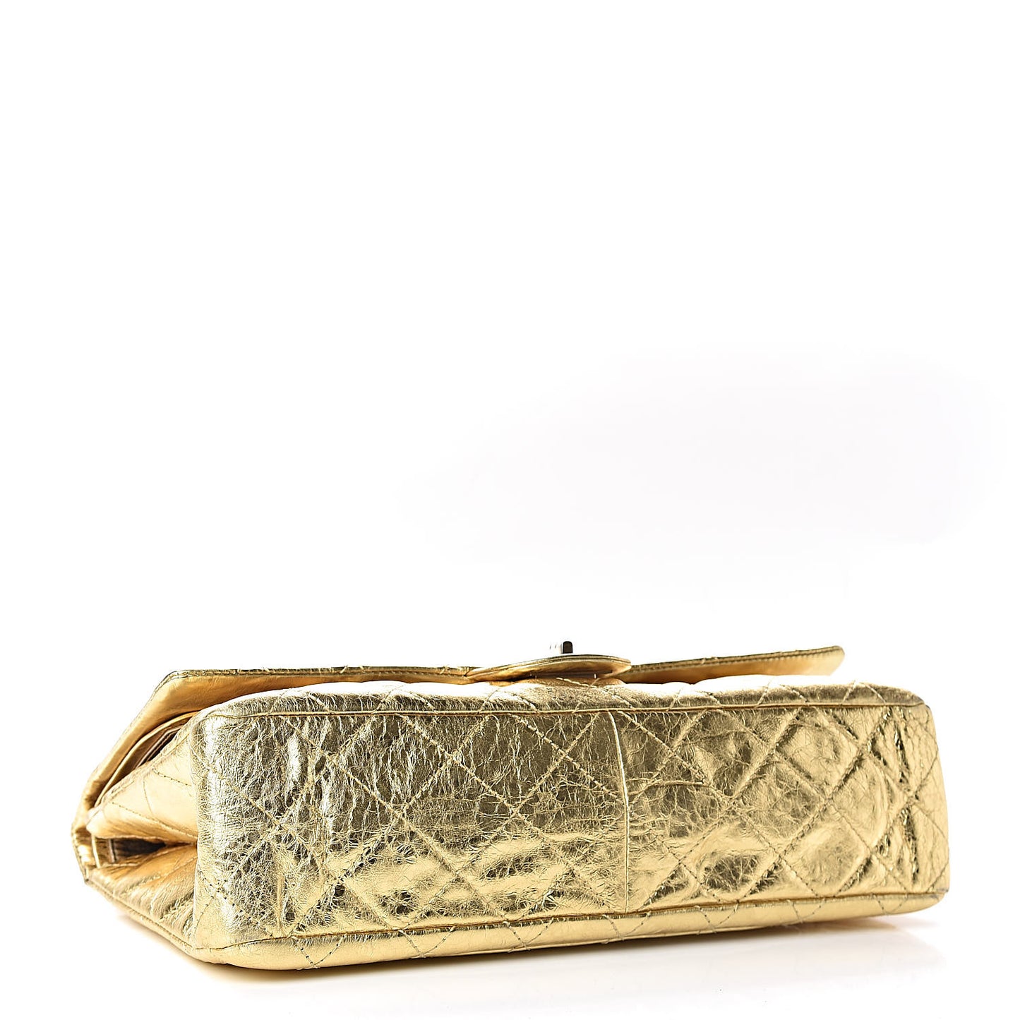 Metallic Aged Calfskin Quilted 2.55 Reissue 228 Flap Gold