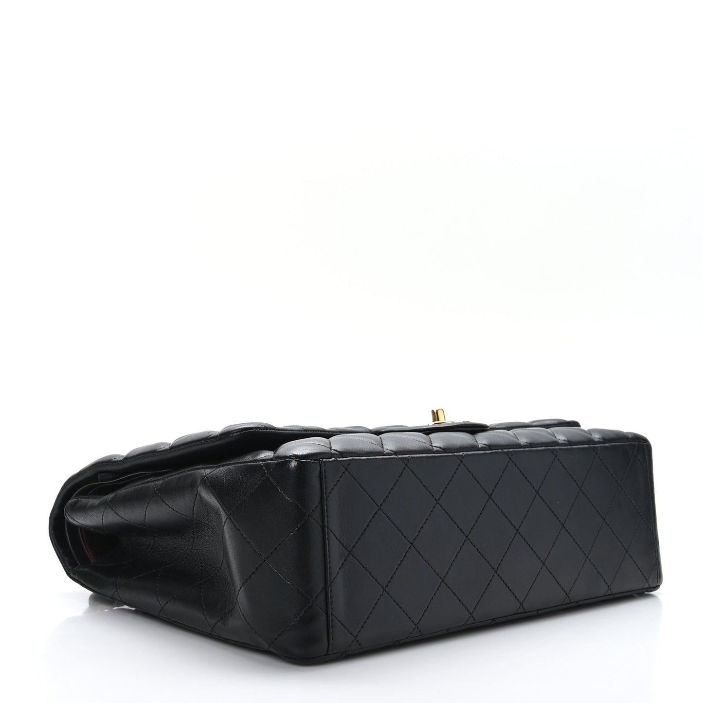 Lambskin Quilted Maxi Double Flap Black