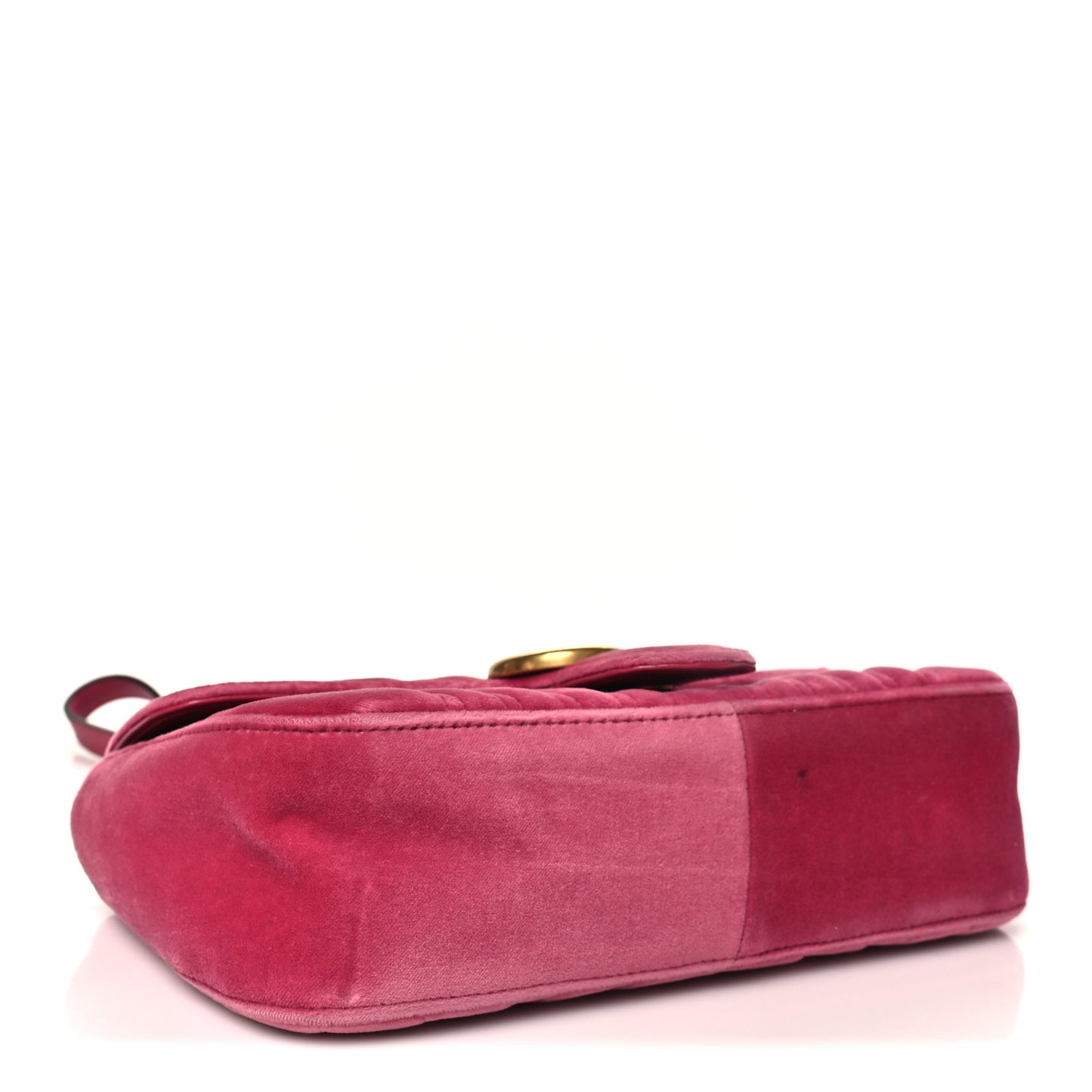 Velvet Matelasse Small GG Marmont Shoulder Bag Fuchsia Violet Cyclamen