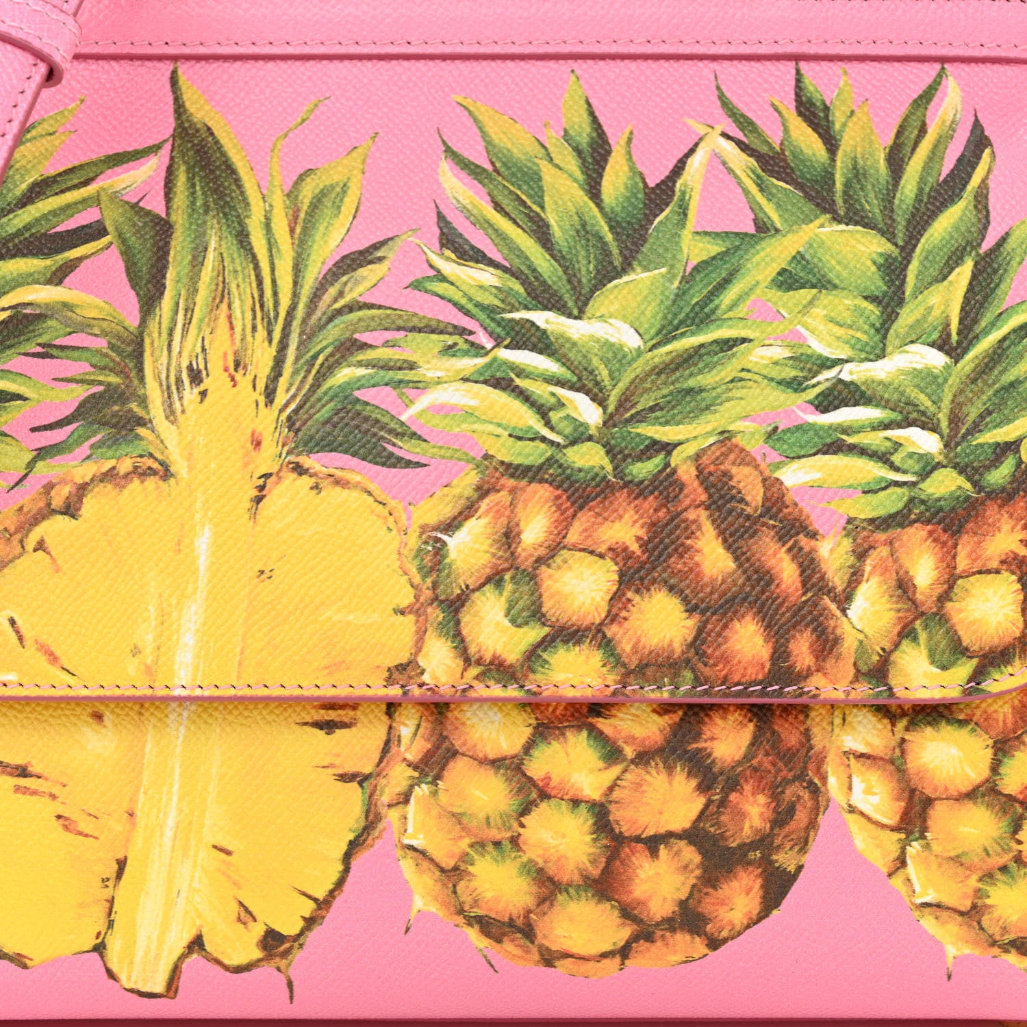 Dolce & Gabbana Dauphine Pineapple Print Small Miss Sicily Satchel Rosa 10 of 12