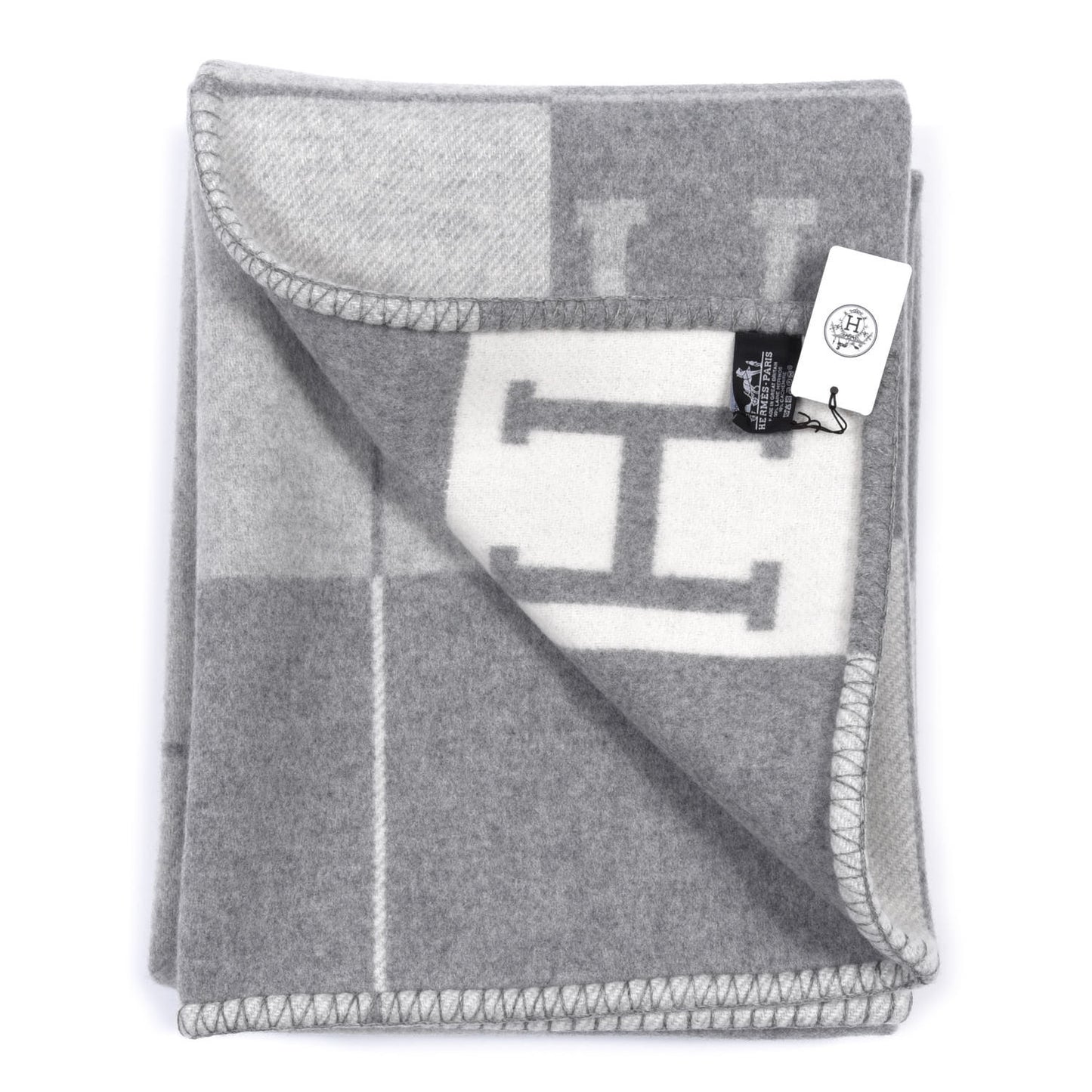 Wool Cashmere Avalon III Blanket Ecru Gris Clair