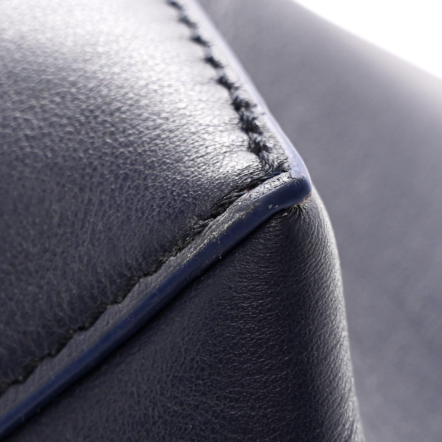 Shiny Calfskin XL Puzzle Fold Tote Abyss Blue