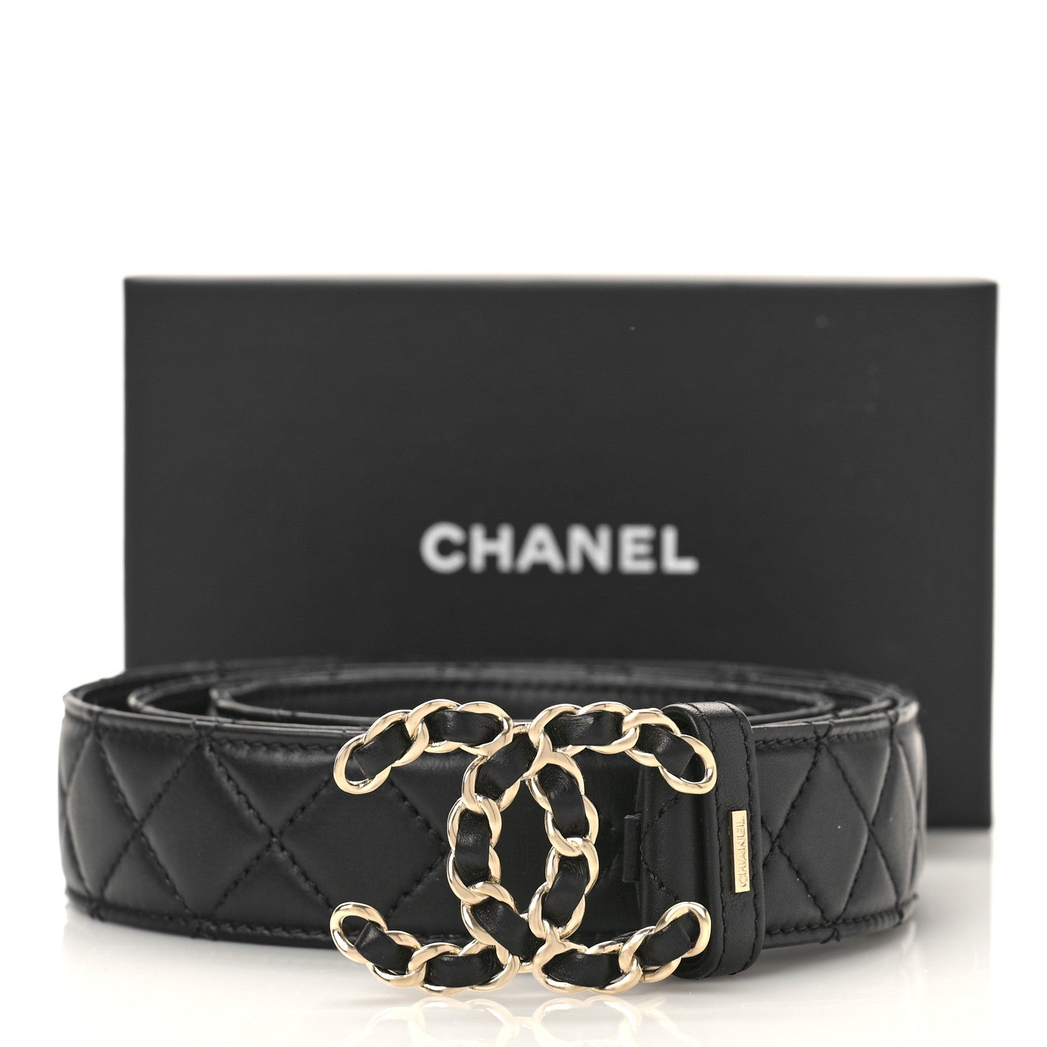 Chanel Lambskin Quilted CC Chain Belt 110 44 Black 6 of 6