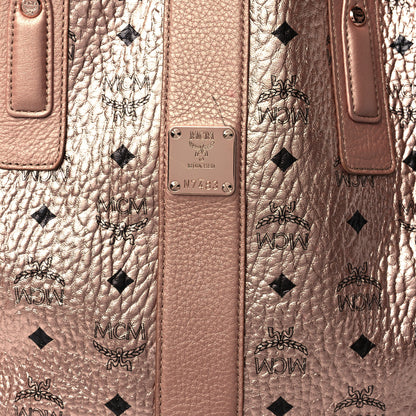 MCM Metallic Visetos Medium Liz Reversible Shopper Tote Champagne Gold 8 of 18