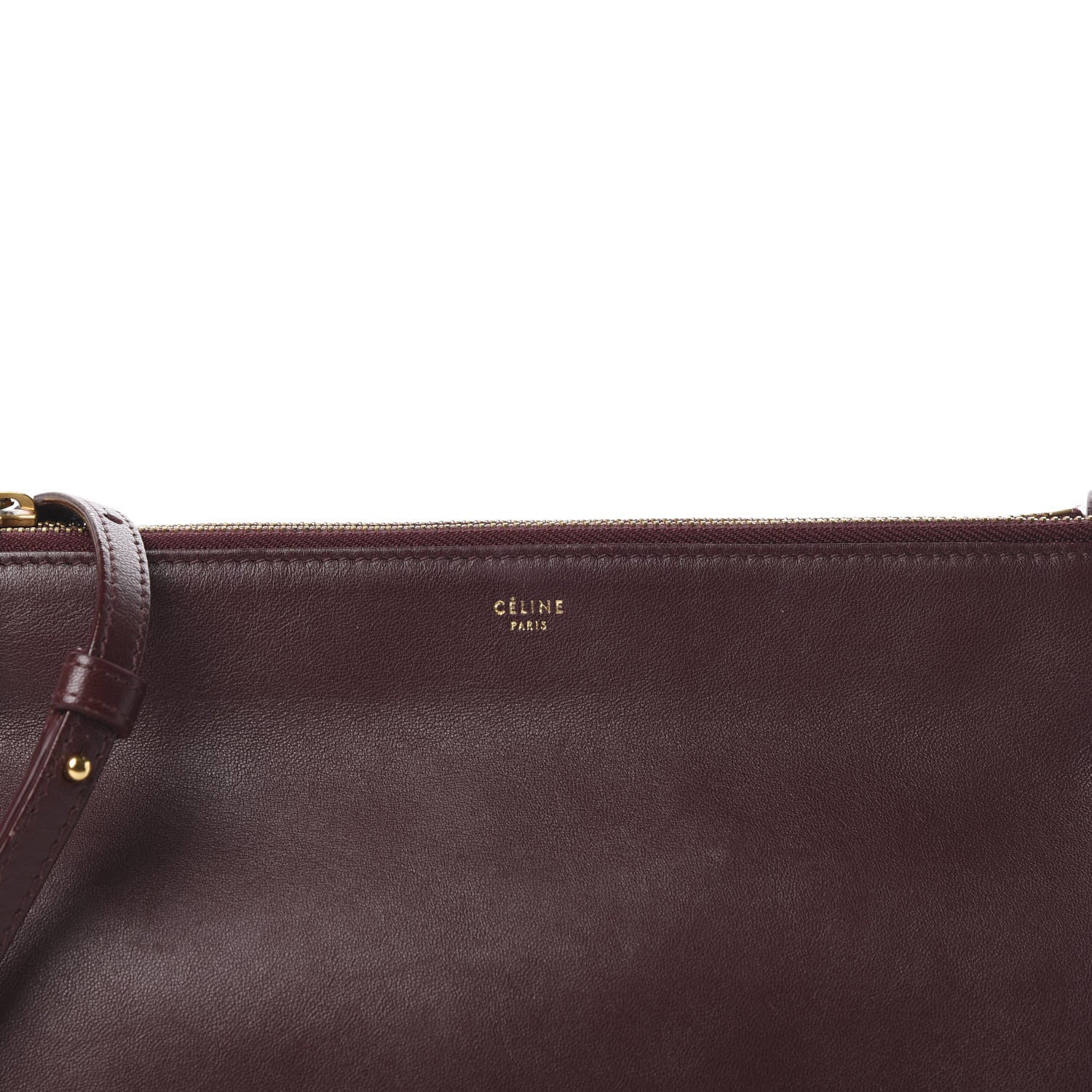 Celine Lambskin Large Trio Crossbody Bag Burgundy 10 of 10