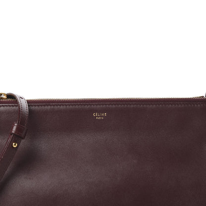 Celine Lambskin Large Trio Crossbody Bag Burgundy 10 of 10