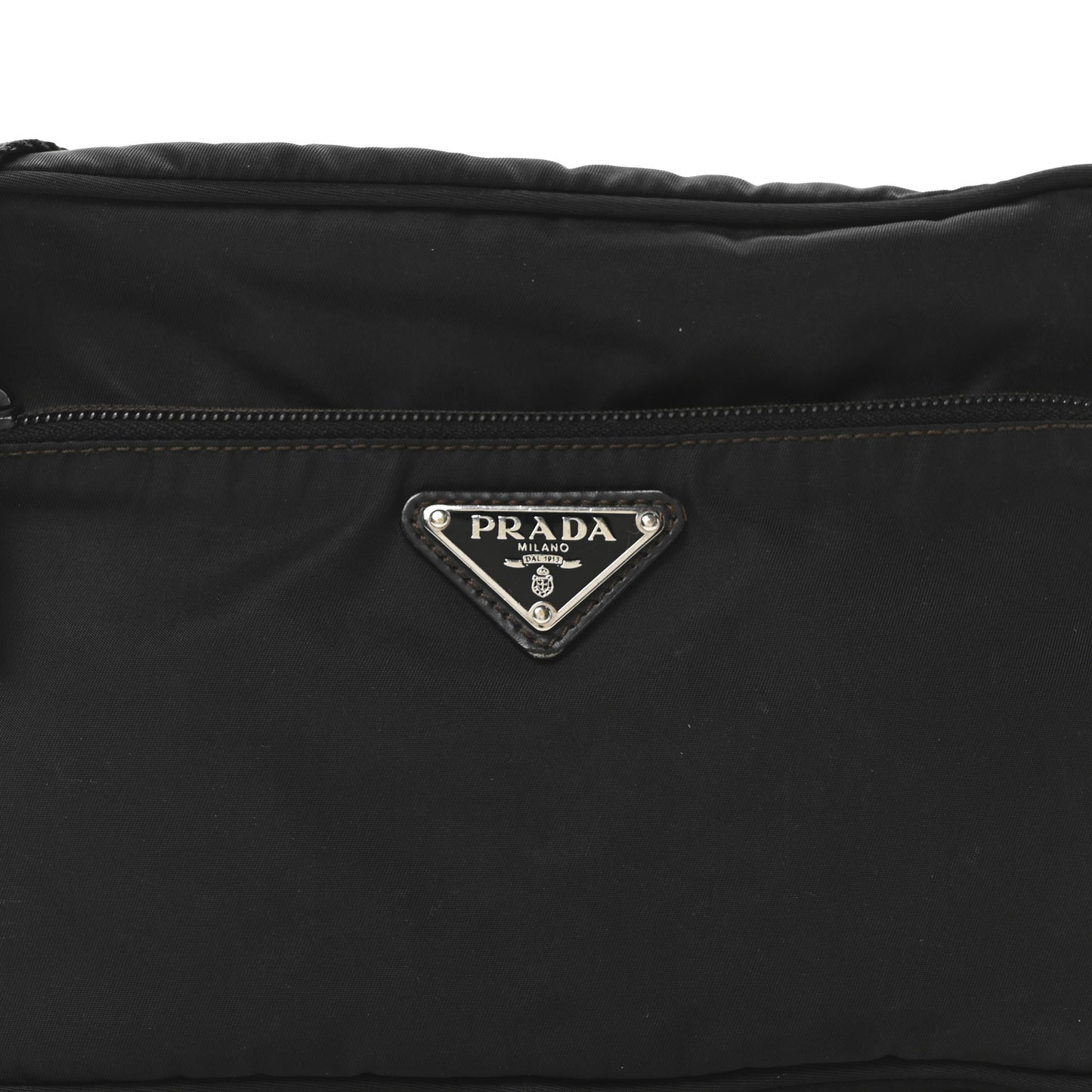 Tessuto Nylon Triangle Shoulder Bag Black