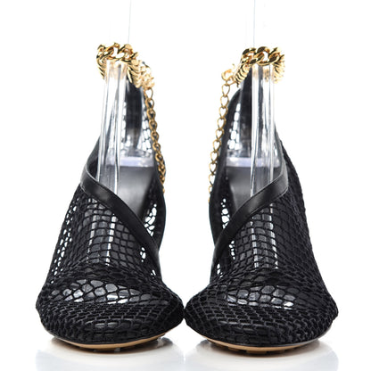 Bottega Veneta Mesh Nappa Chunky Chain Sandals 35 Black 2 of 10