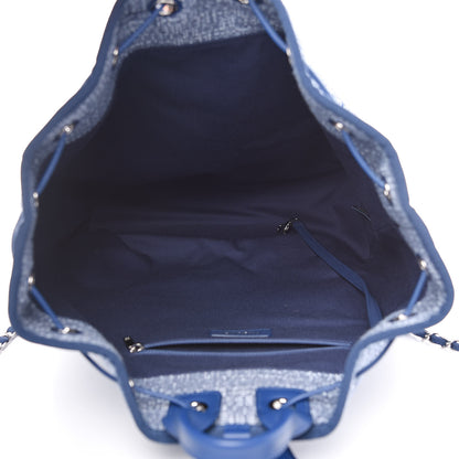 Chanel Canvas Large Deauville Backpack Blue 5 of 10