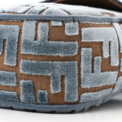 Fendi Velvet Jacquard FF Crystal Embossed Baguette Anice 10 of 11