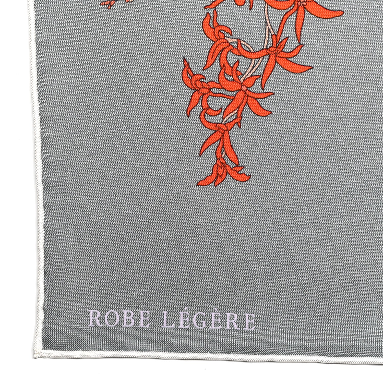 Hermes Silk Robe Legere Scarf 90 Gris Corail Rose Pourpre 3 of 4