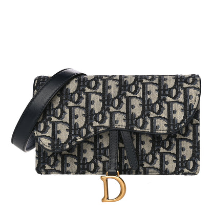 Christian Dior Oblique Saddle Belt Bag Blue 12 of 13