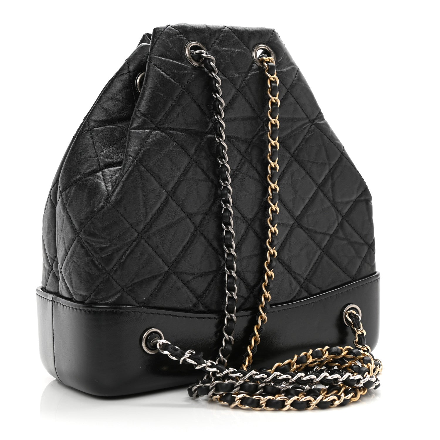 Chanel Aged Calfskin Quilted Small Gabrielle Backpack Black 3 of 11