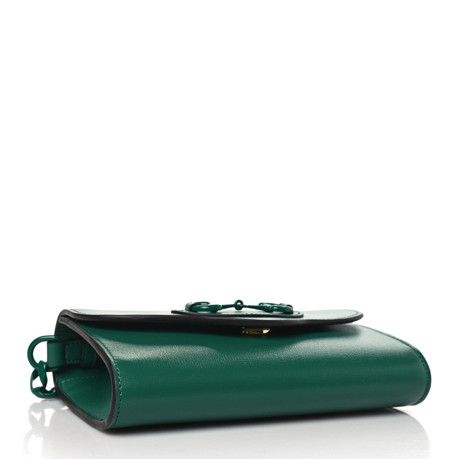 Gucci Azalea Calfskin Web Monochrome Mini Horsebit 1955 Chain Shoulder Bag Emerald 4 of 8