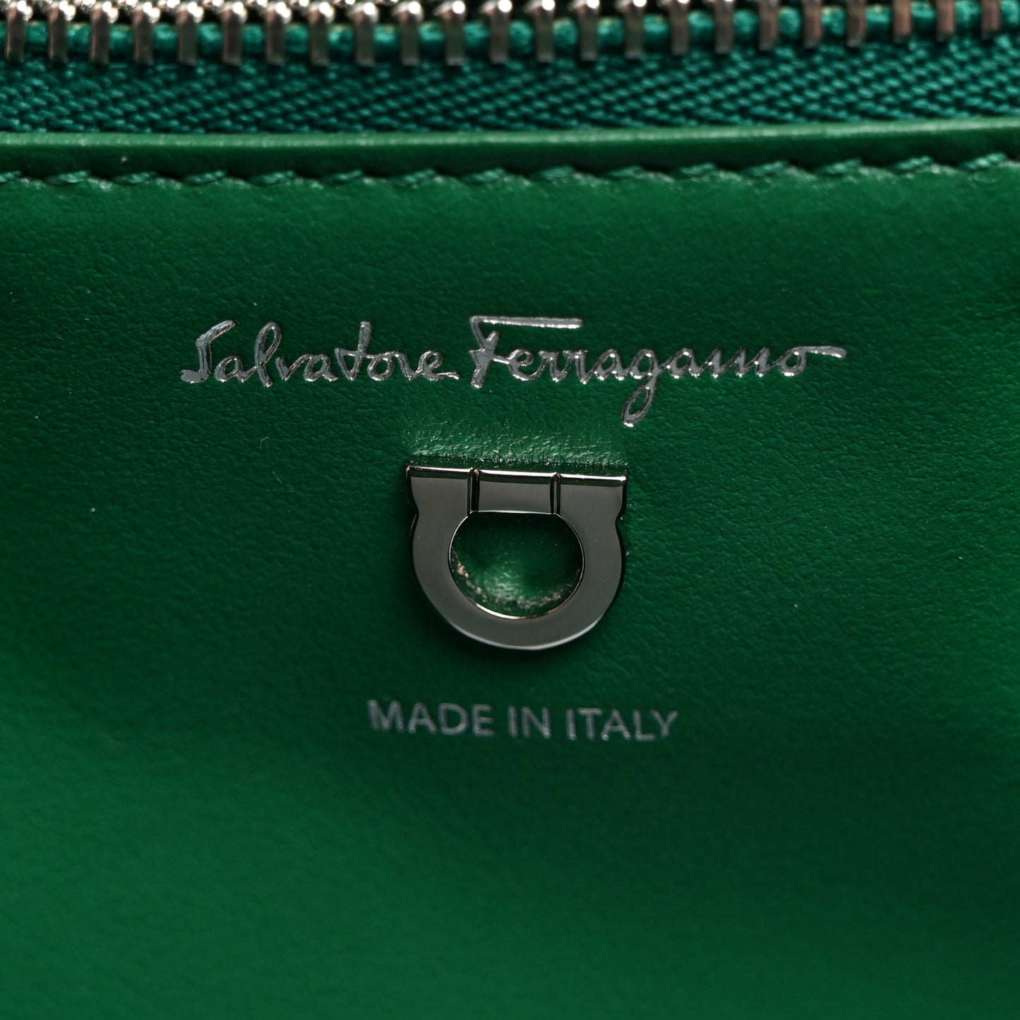 Calfskin Reptile Embossed Joanne Crossbody Emerald Green