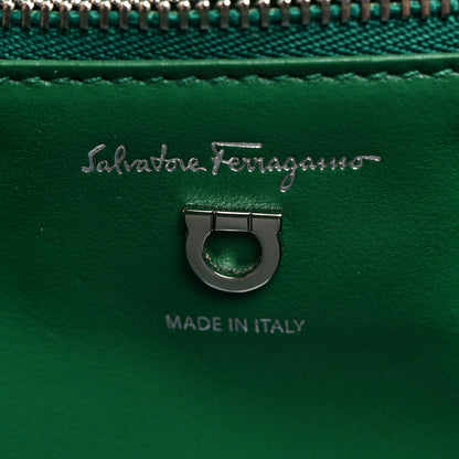 Salvatore Ferragamo Calfskin Reptile Embossed Joanne Crossbody Emerald Green 6 of 10