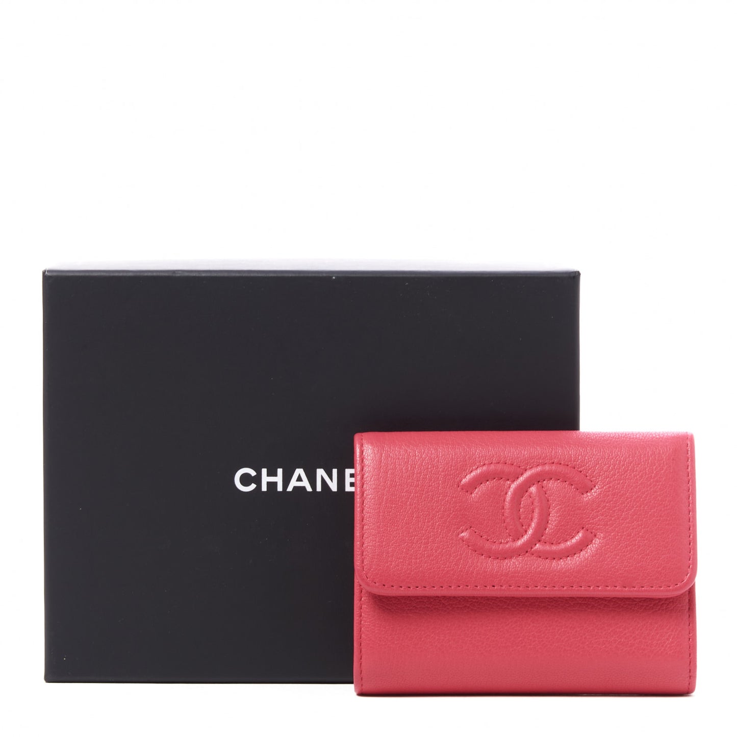 Calfskin Timeless CC Card Holder Wallet Pink