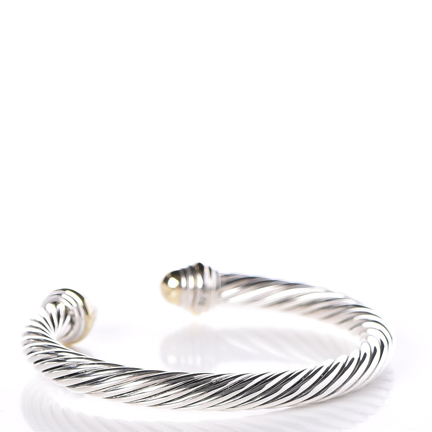 Sterling Silver 14K Yellow Gold 7mm Cable Classics Bracelet