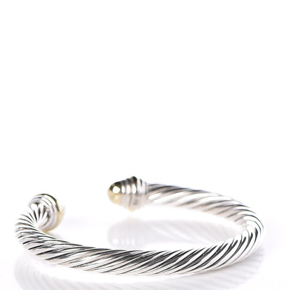 David Yurman Sterling Silver 14K Yellow Gold 7mm Cable Classics Bracelet 3 of 4