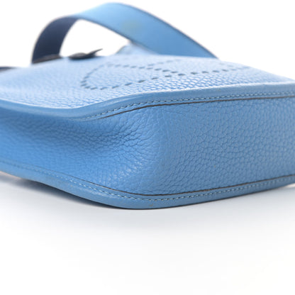 Hermes Taurillon Clemence Amazone Evelyne TPM Bleu Paradis Bleu Saphir 9 of 11