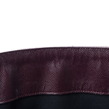 Saint Laurent Grain de Poudre Matelasse Chevron Large Monogram Shopping Bag Amarena 12 of 21