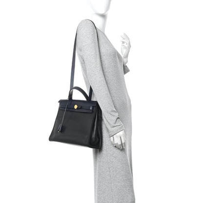 Hermes Toile H Berline Vache Hunter Herbag Zip PM Black Bleu Nuit 2 of 11