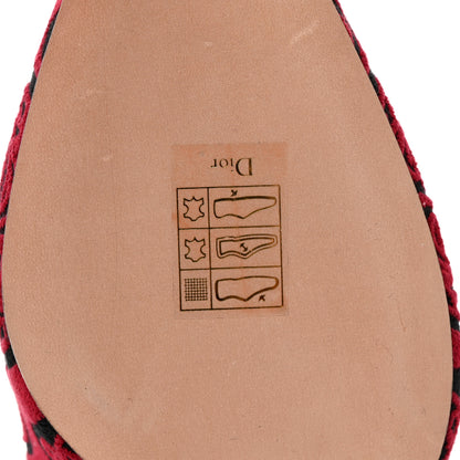 Christian Dior Canvas Bandana Ribbon Embroidered J'Adior Slingback 100mm Pumps 37.5 Black Red 7 of 13
