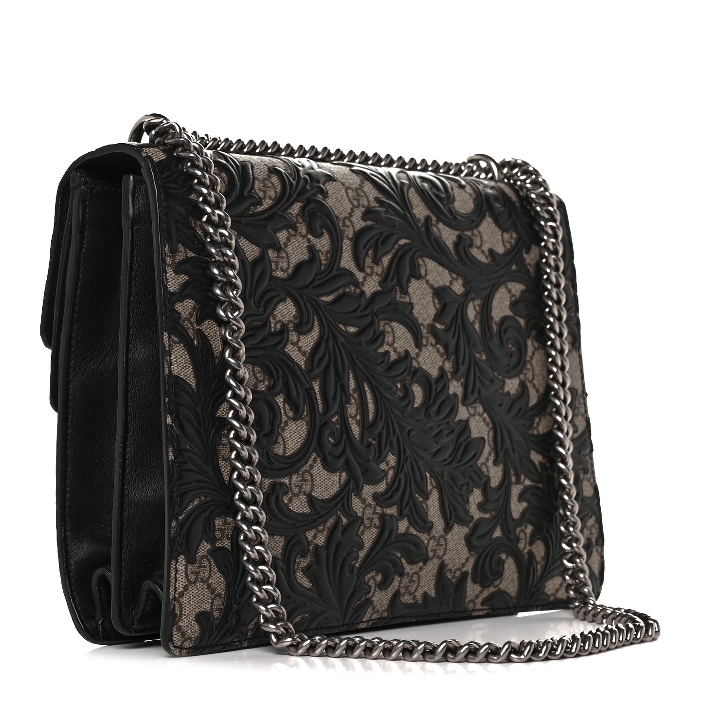 GG Supreme Monogram Arabesque Medium Dionysus Shoulder Bag Black