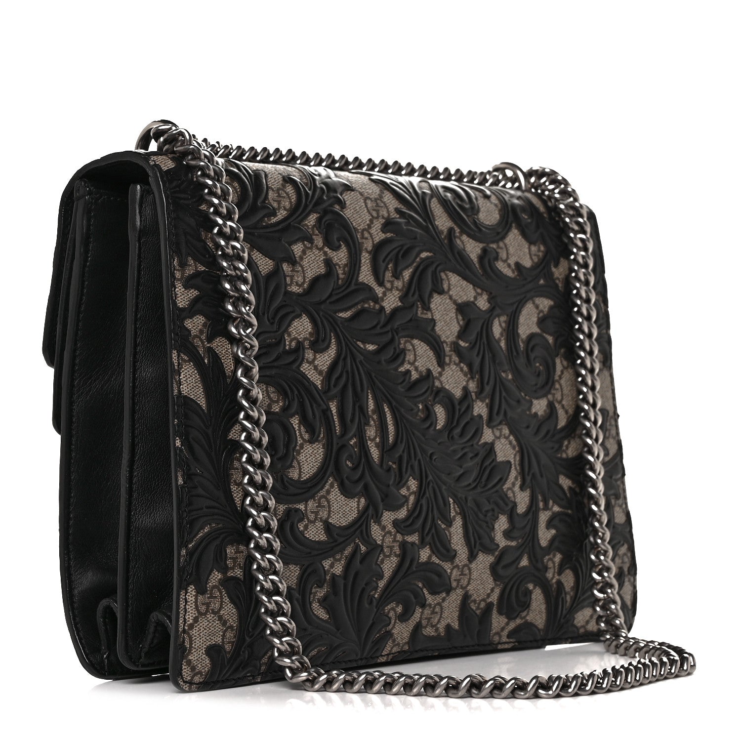 Gucci GG Supreme Monogram Arabesque Medium Dionysus Shoulder Bag Black 3 of 13