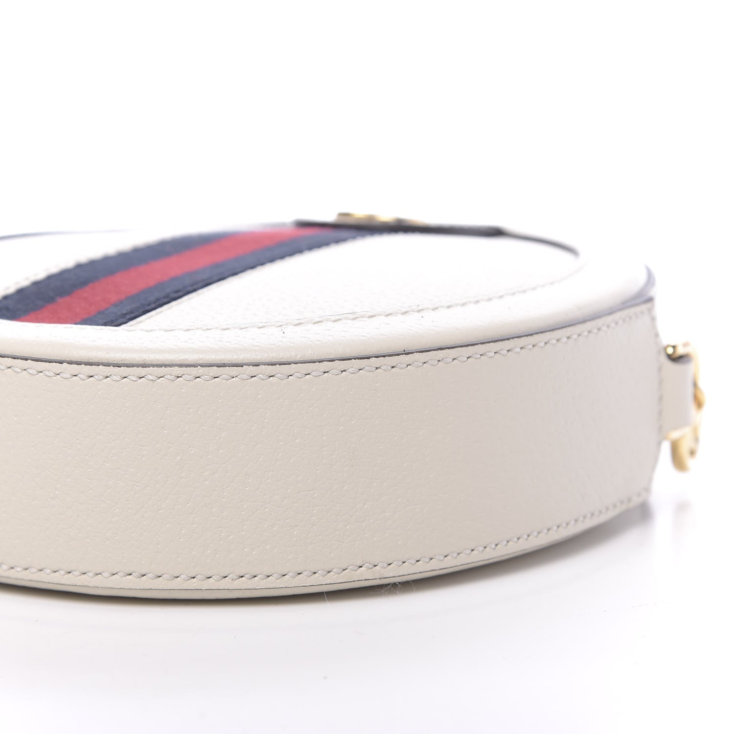 Gucci Textured Calfskin Web Mini Ophidia Round Shoulder Bag Mystic White 9 of 11