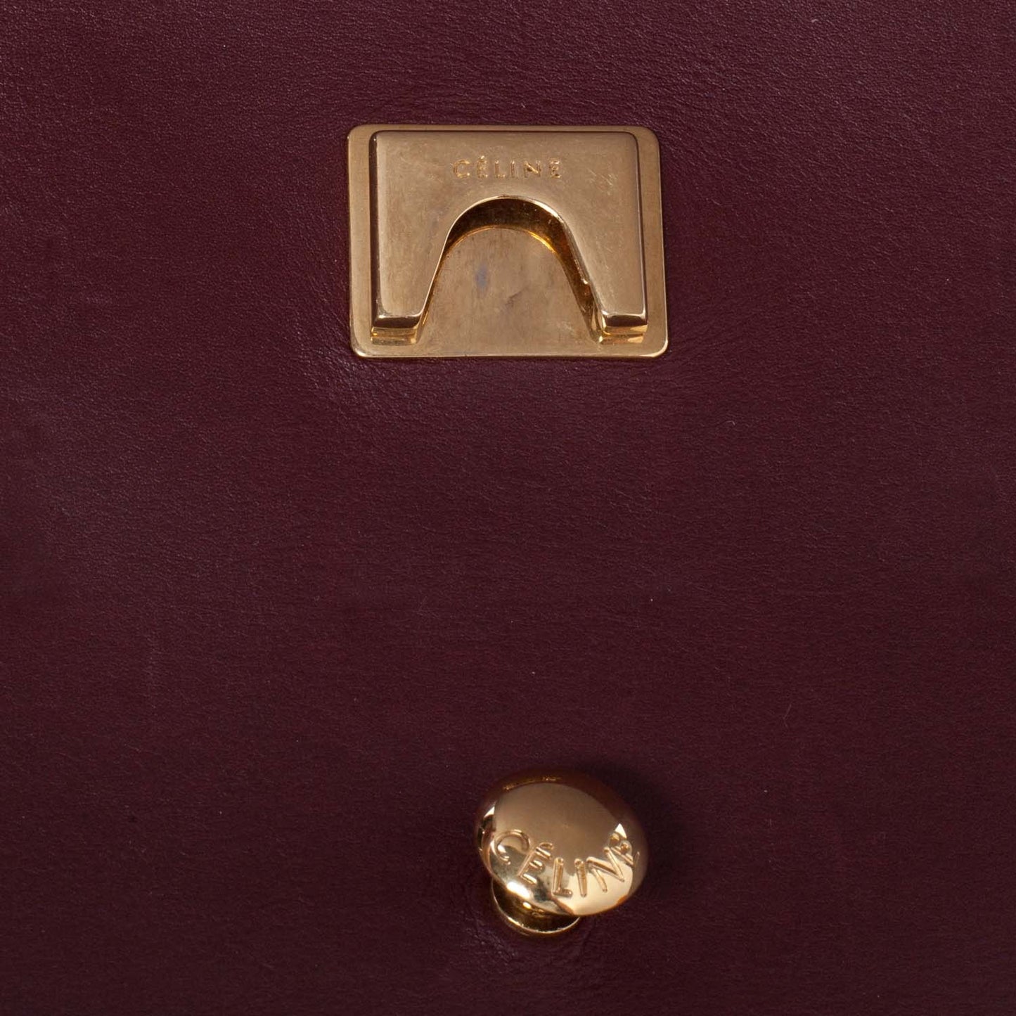 Calfskin Medium Clasp Shoulder Bag Wine