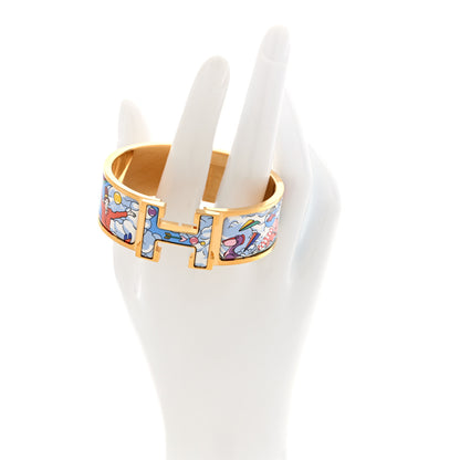 Hermes Enamel Printed Wide Dans Les Nuages Clic Clac H Bracelet PM Flamboyante 2 of 4