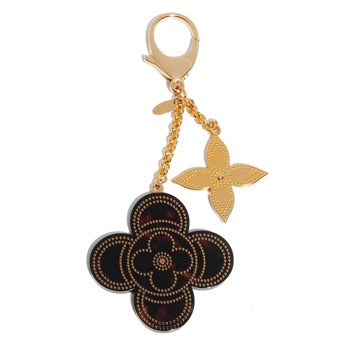 Stipply Flower Bag Charm Tortoise